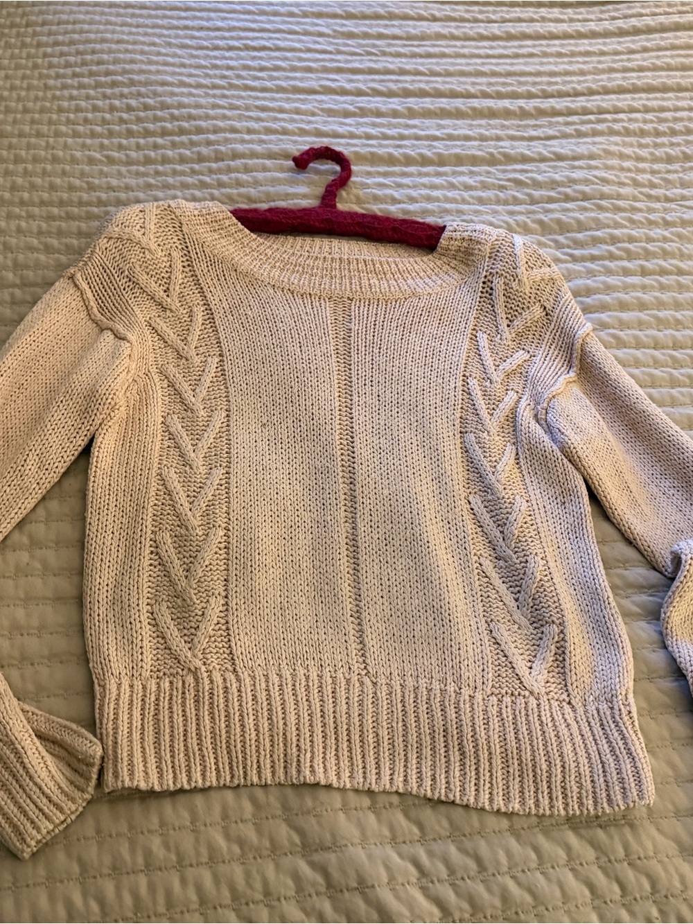 Liz Claiborne Women's Pink Cable Knit Sweater